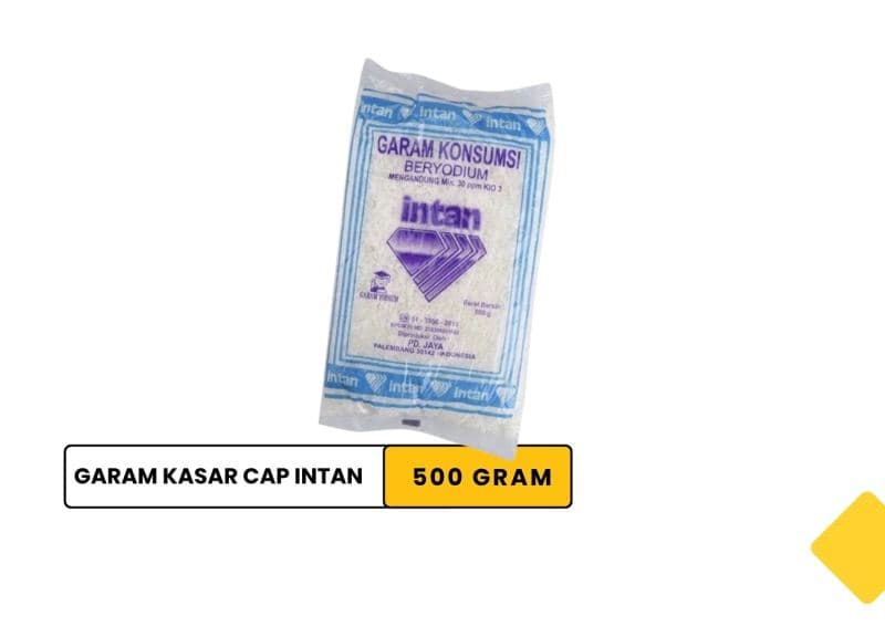 Garam Kasar cap Intan 500 gr/ Intan Brand Iodized Coarse Salt 500g