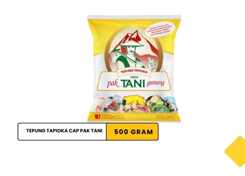 Tepung tapioka cap pak tani 500 gr/ tapioca flour brand pak tani 500 gr