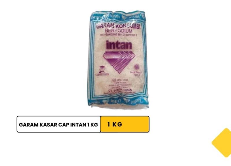 Garam Kasar cap Intan 1 kg/ Intan Brand Iodized Coarse Salt 1 Kg